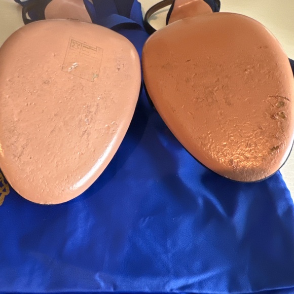 Aquazzura Blue Suede and Sequins Disco Thing Ankle Wrap Sandals Size 40 - Picture 5 of 7